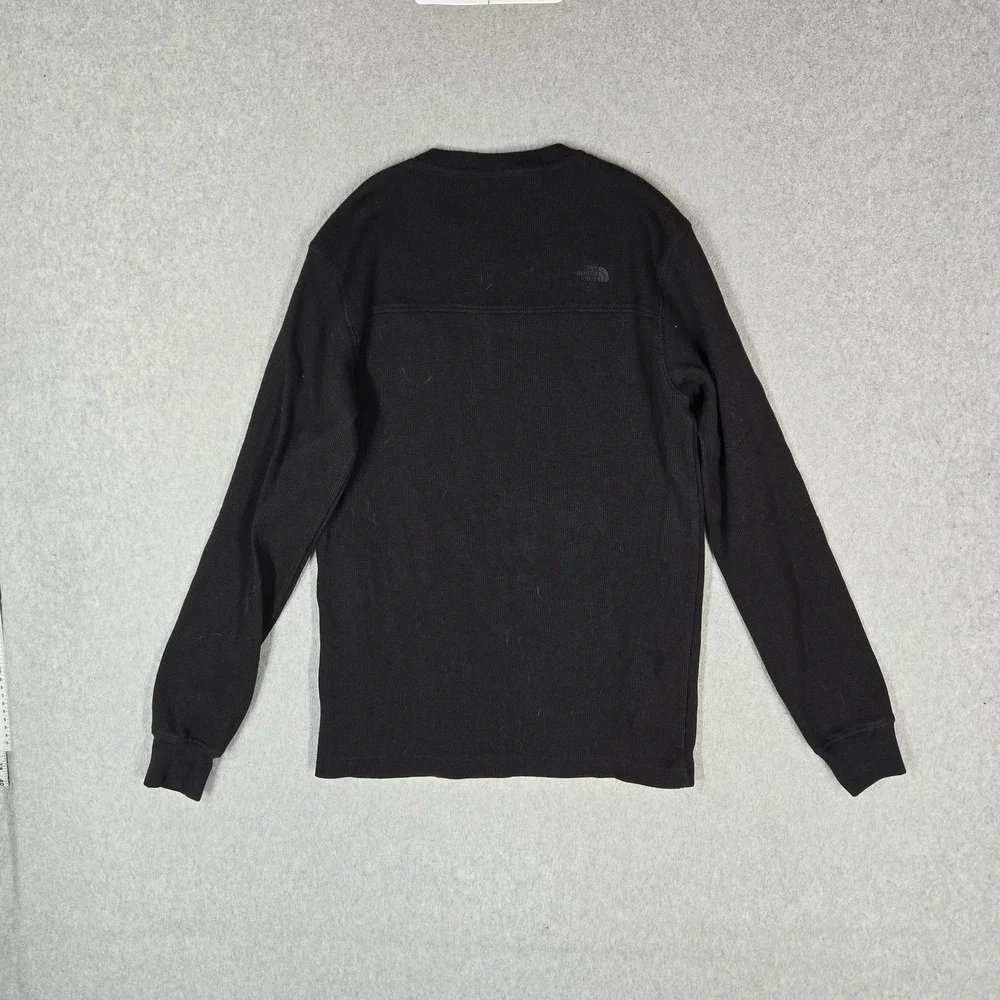 The North Face Men Shirt S Black Thermal Shirt Logo Long Sleeve